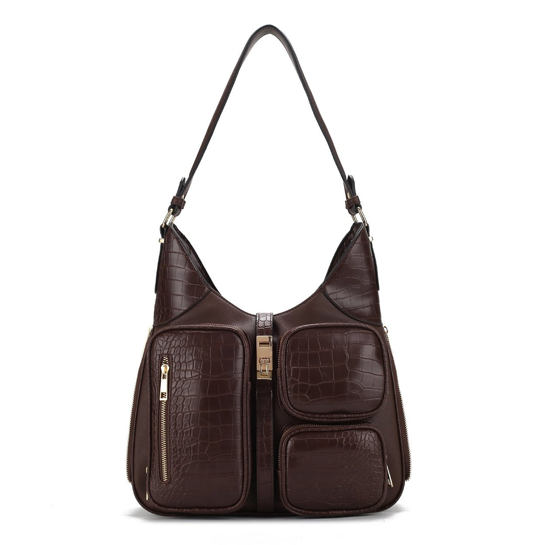 MKFCollection Daphne Shoulder Bag - Vegan Leather Designer Handbag Image 3