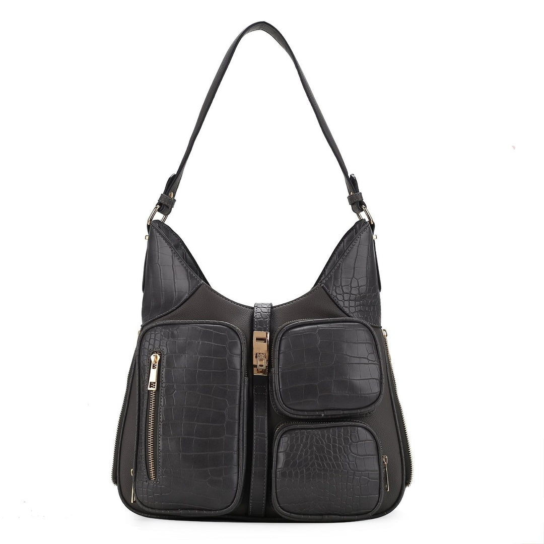 MKFCollection Daphne Shoulder Bag - Vegan Leather Designer Handbag Image 4