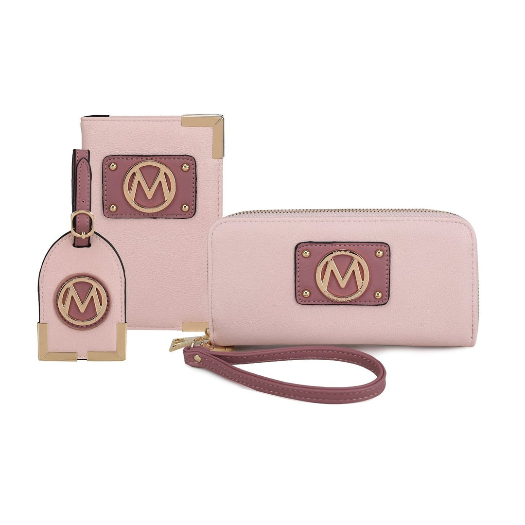 MKFCollection Darla Wallet and Travel Set - Vegan Leather Designer Handbag Image 3