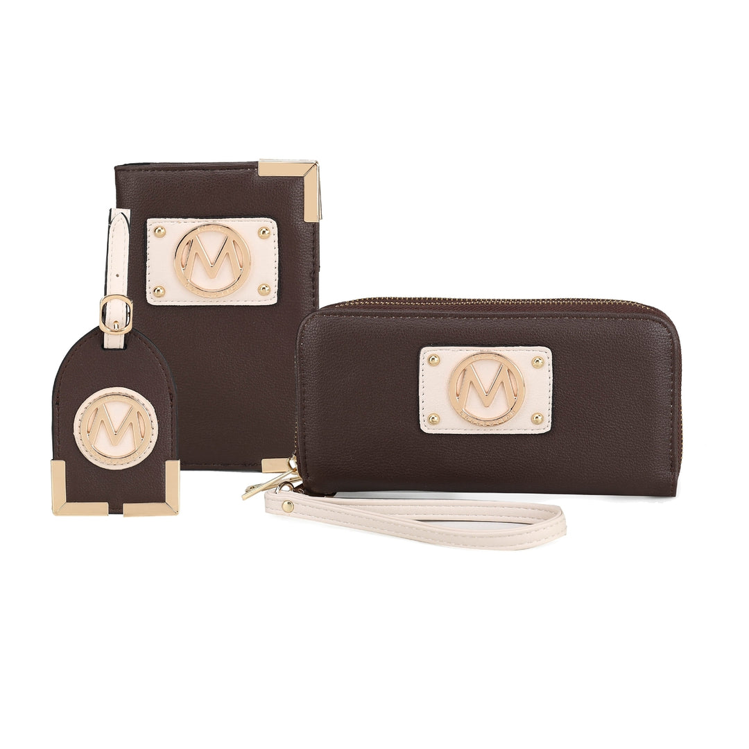 MKFCollection Darla Wallet and Travel Set - Vegan Leather Designer Handbag Image 4