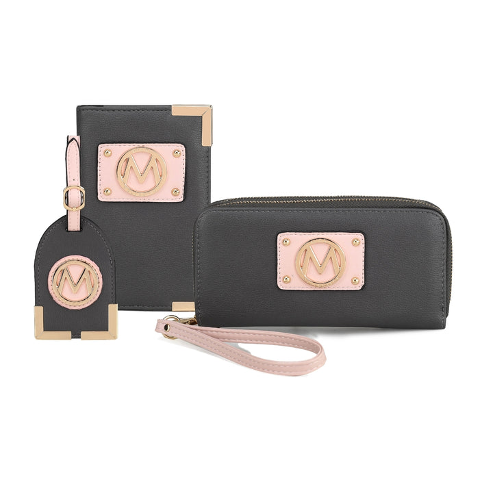 MKFCollection Darla Wallet and Travel Set - Vegan Leather Designer Handbag Image 4