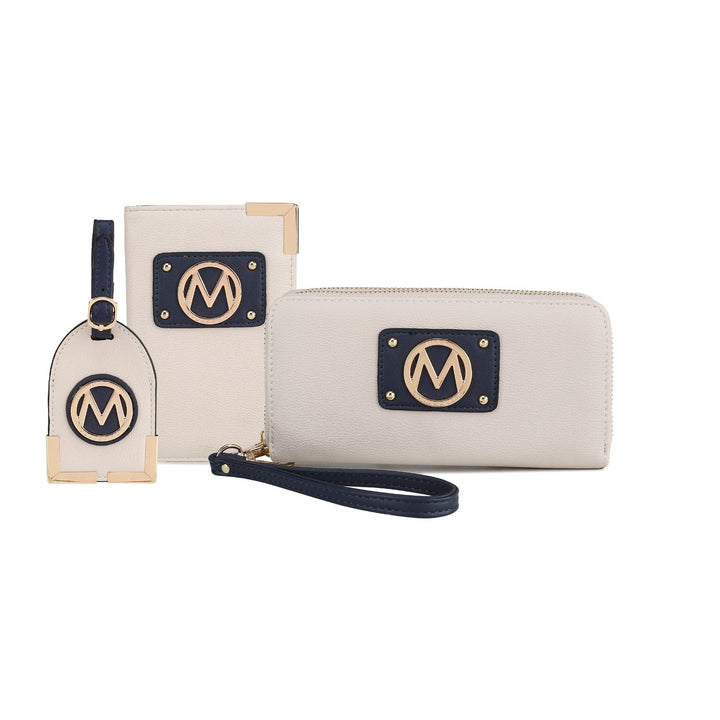 MKFCollection Darla Wallet and Travel Set - Vegan Leather Designer Handbag Image 6