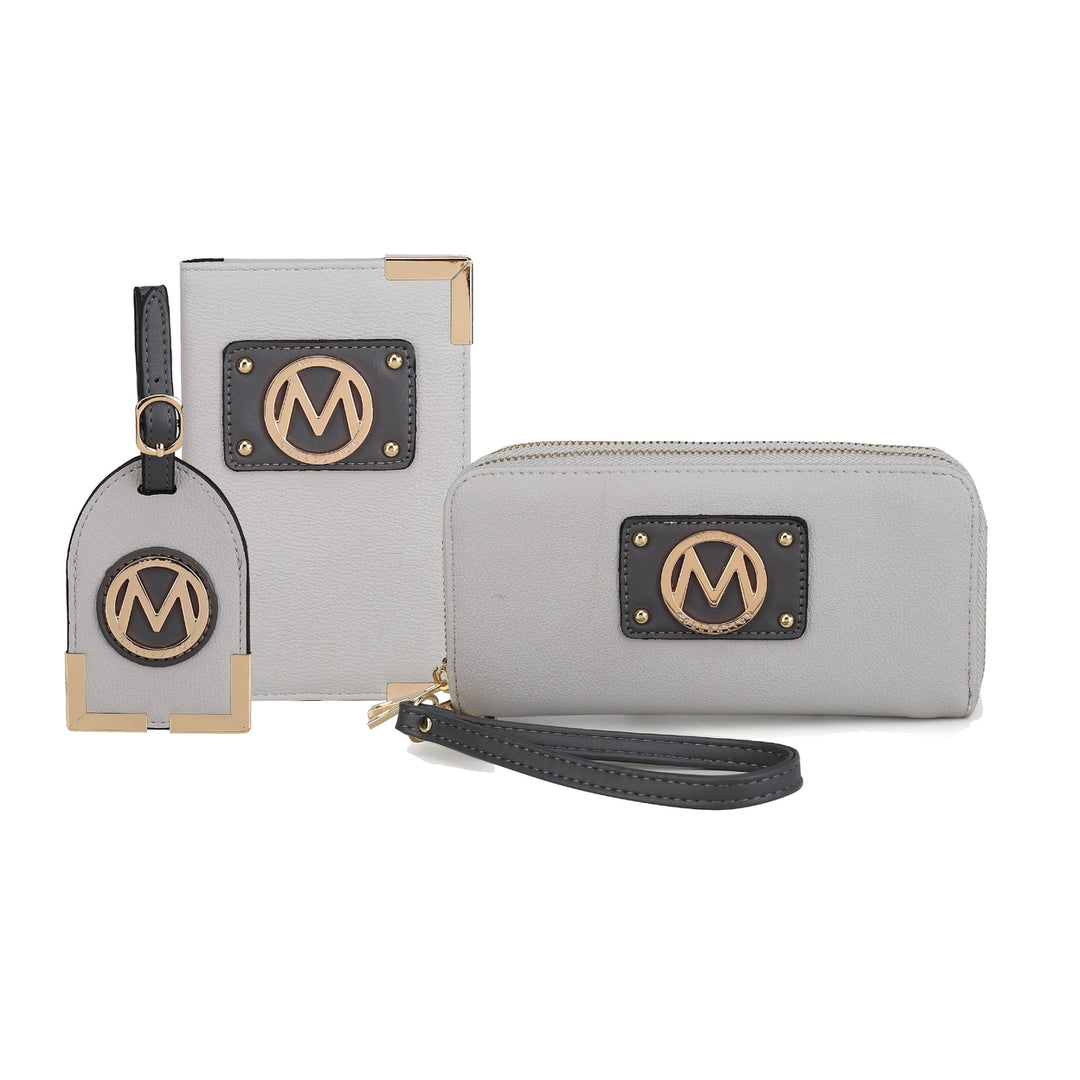 MKFCollection Darla Wallet and Travel Set - Vegan Leather Designer Handbag Image 8