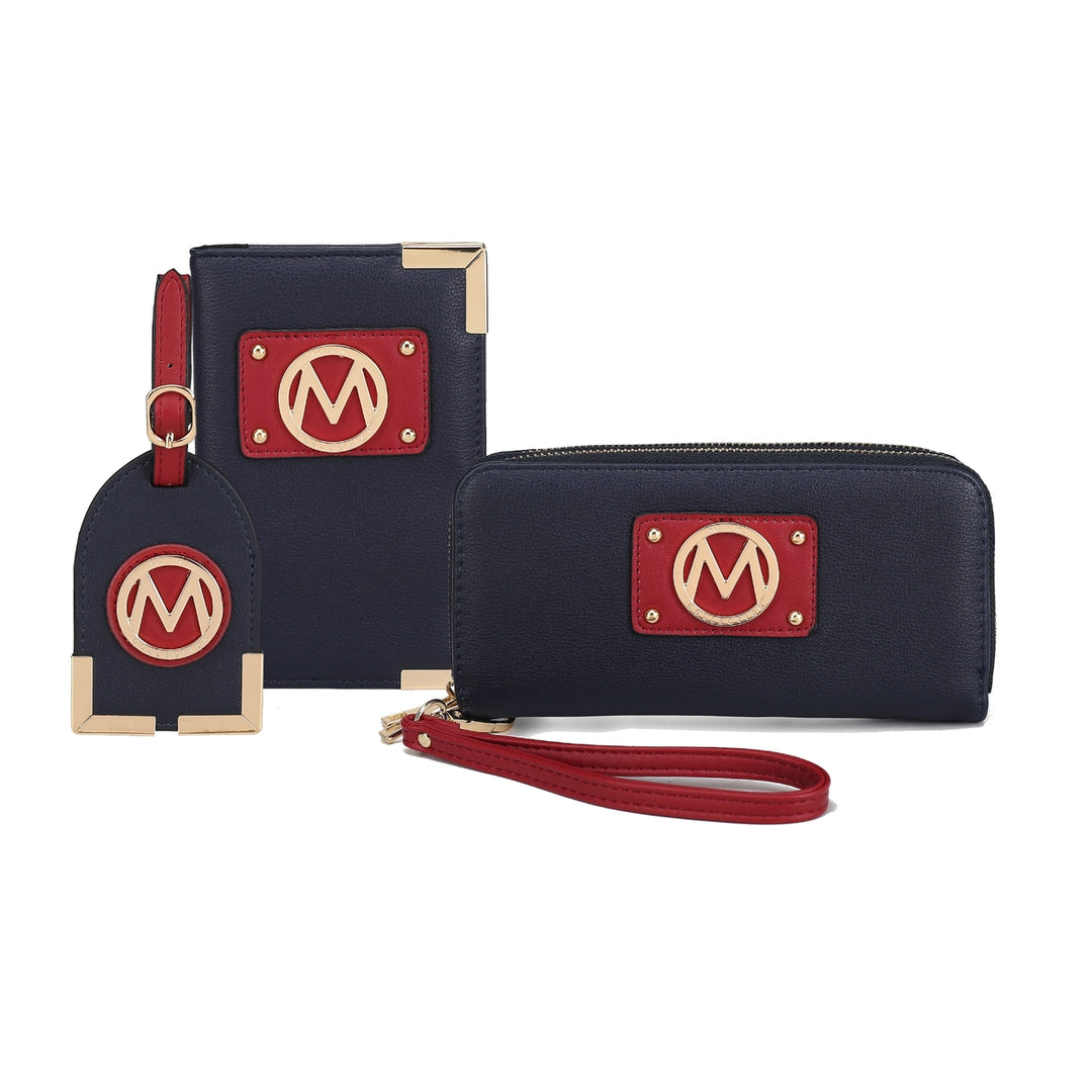 MKFCollection Darla Wallet and Travel Set - Vegan Leather Designer Handbag Image 9