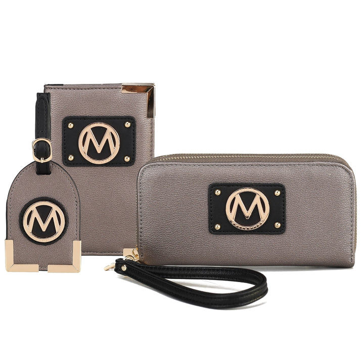 MKFCollection Darla Wallet and Travel Set - Vegan Leather Designer Handbag Image 10