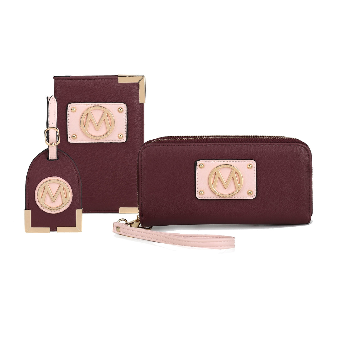 MKFCollection Darla Wallet and Travel Set - Vegan Leather Designer Handbag Image 11