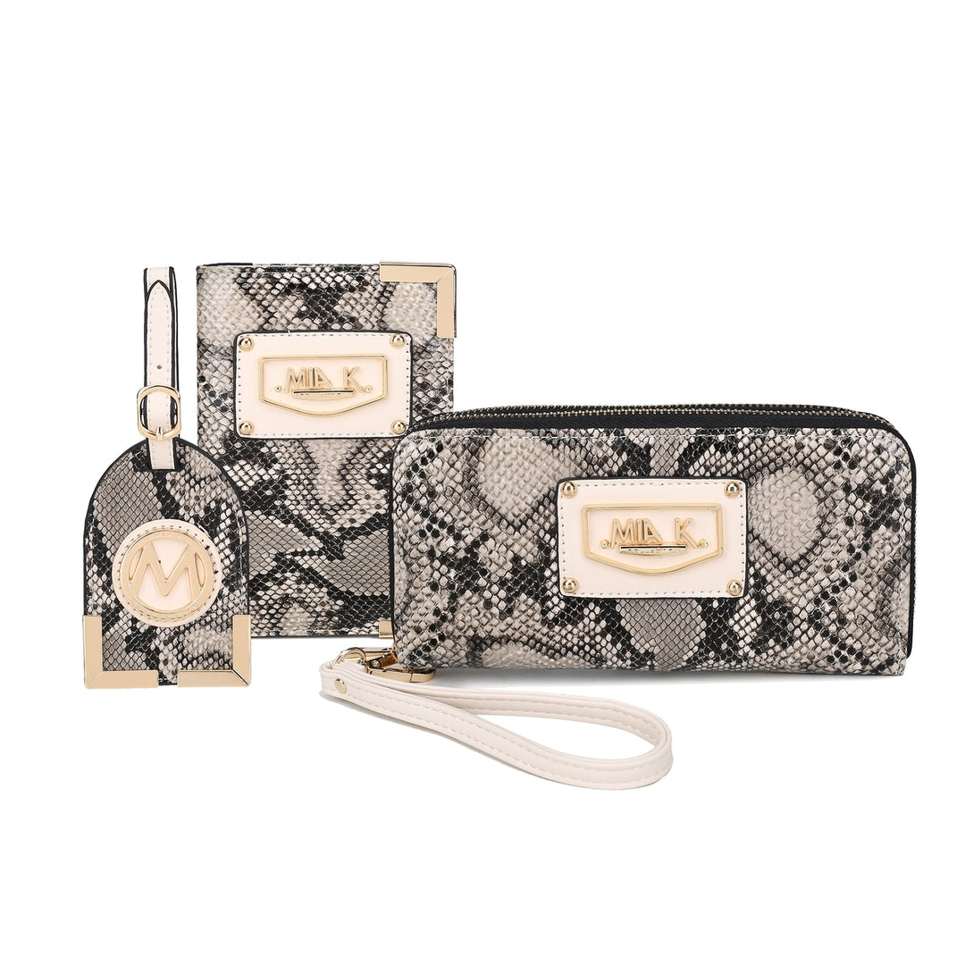 MKFCollection Darla Wallet and Travel Set - Vegan Leather Designer Handbag Image 12