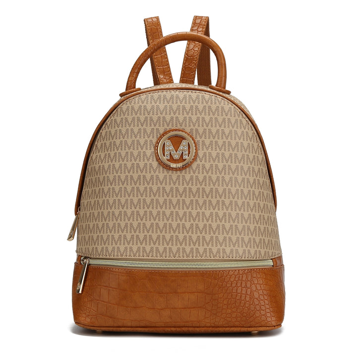 MKFCollection Denice Signature Backpack - Vegan Leather Designer Handbag Image 2