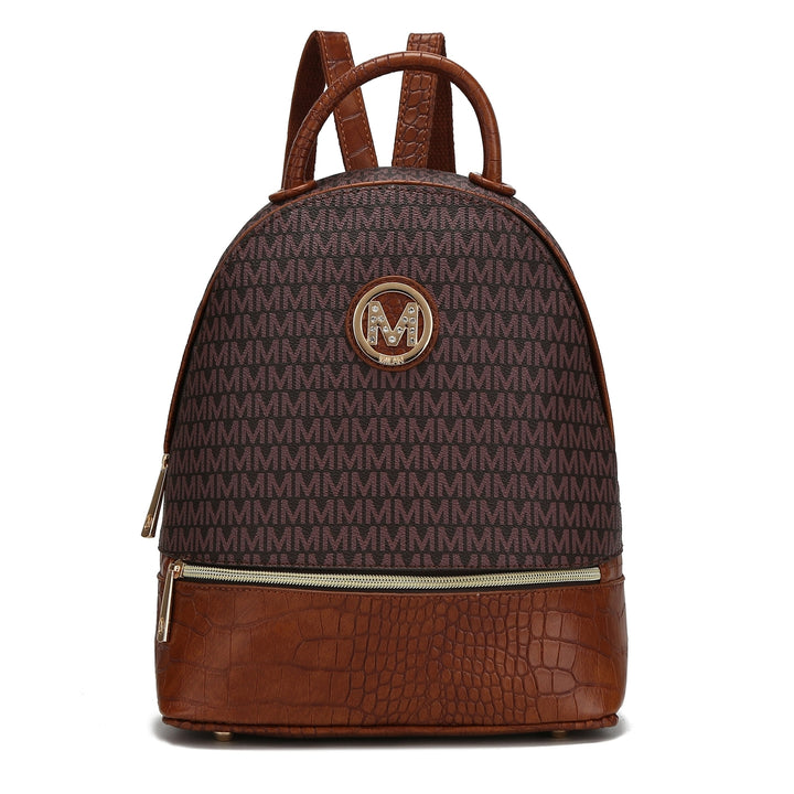 MKFCollection Denice Signature Backpack - Vegan Leather Designer Handbag Image 4