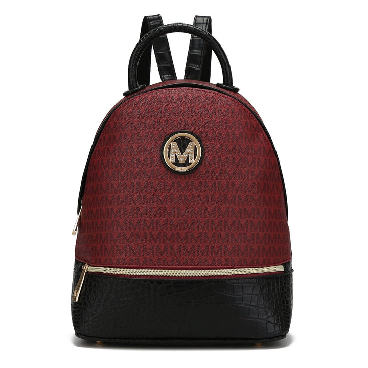 MKFCollection Denice Signature Backpack - Vegan Leather Designer Handbag Image 1