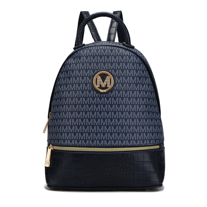 MKFCollection Denice Signature Backpack - Vegan Leather Designer Handbag Image 6