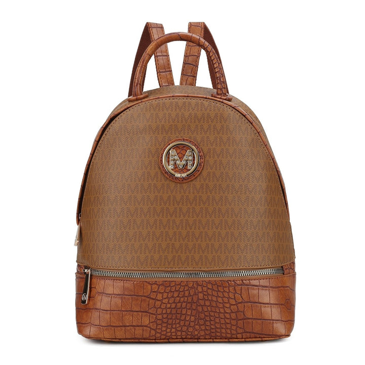 MKFCollection Denice Signature Backpack - Vegan Leather Designer Handbag Image 9