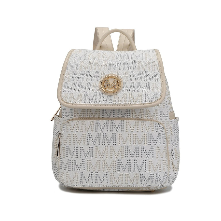 MKFCollection Drea Signature Backpack - Vegan Leather Designer Handbag Image 1