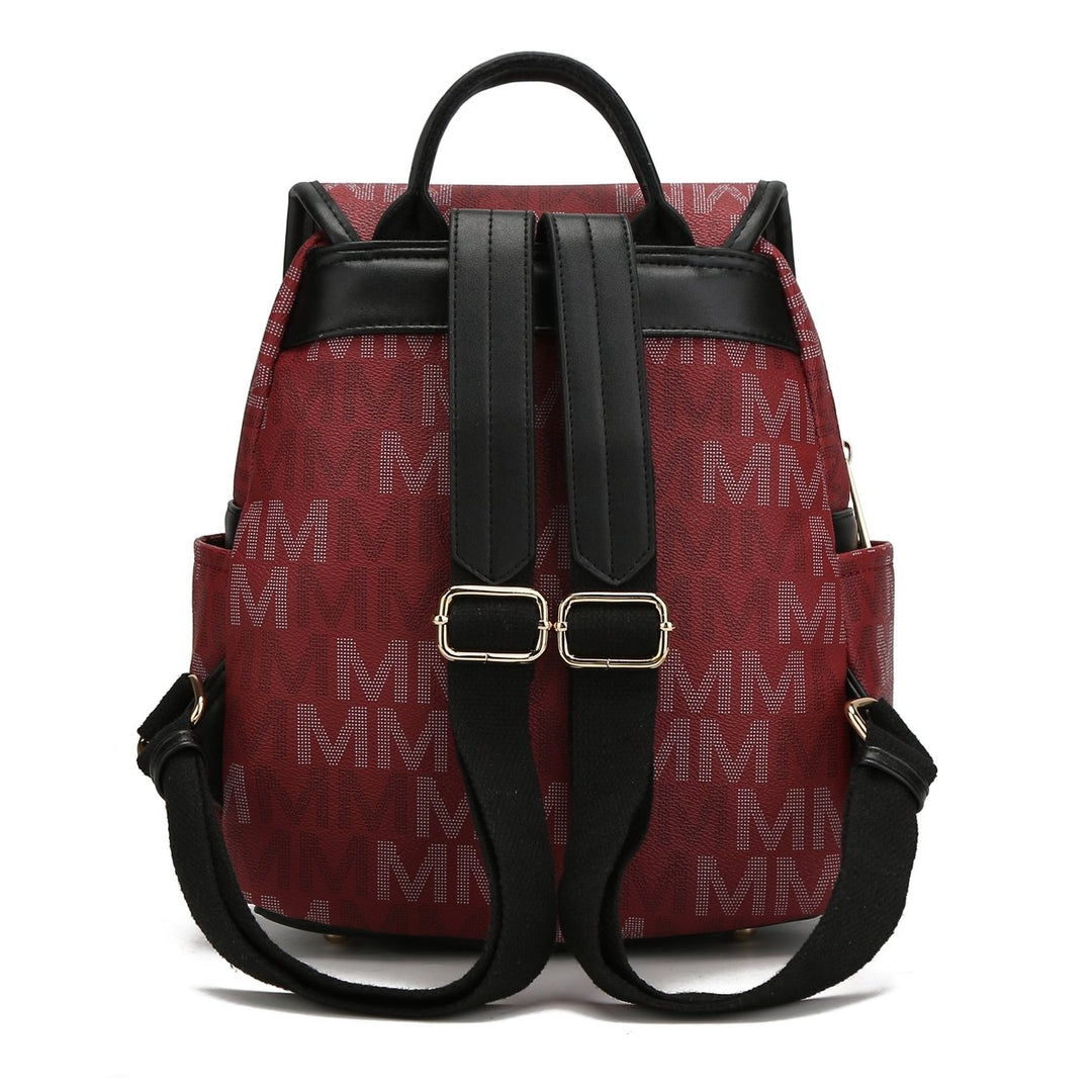 MKFCollection Drea Signature Backpack - Vegan Leather Designer Handbag Image 3