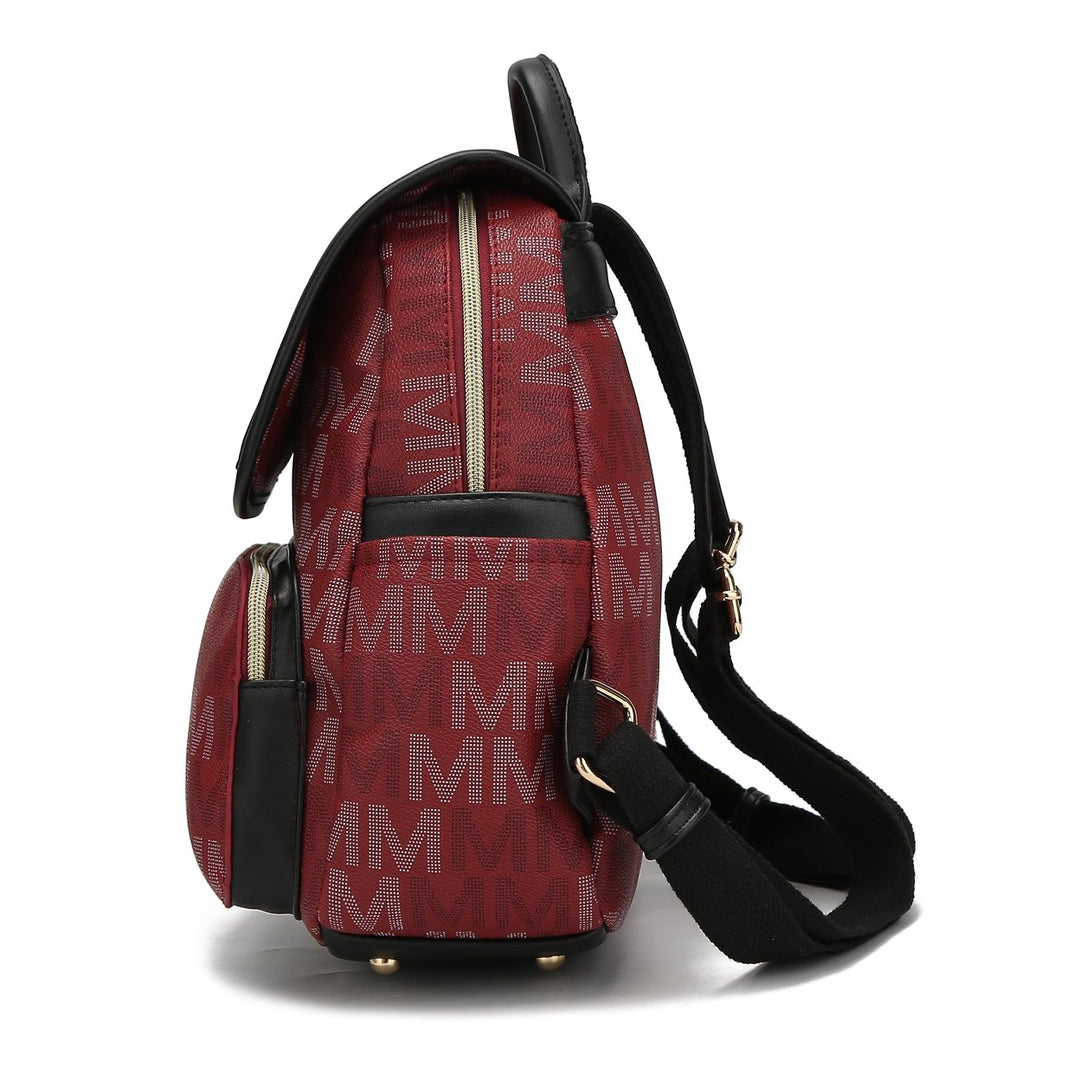 MKFCollection Drea Signature Backpack - Vegan Leather Designer Handbag Image 4