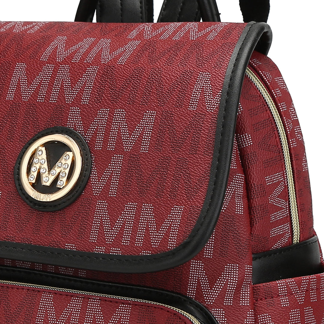 MKFCollection Drea Signature Backpack - Vegan Leather Designer Handbag Image 4