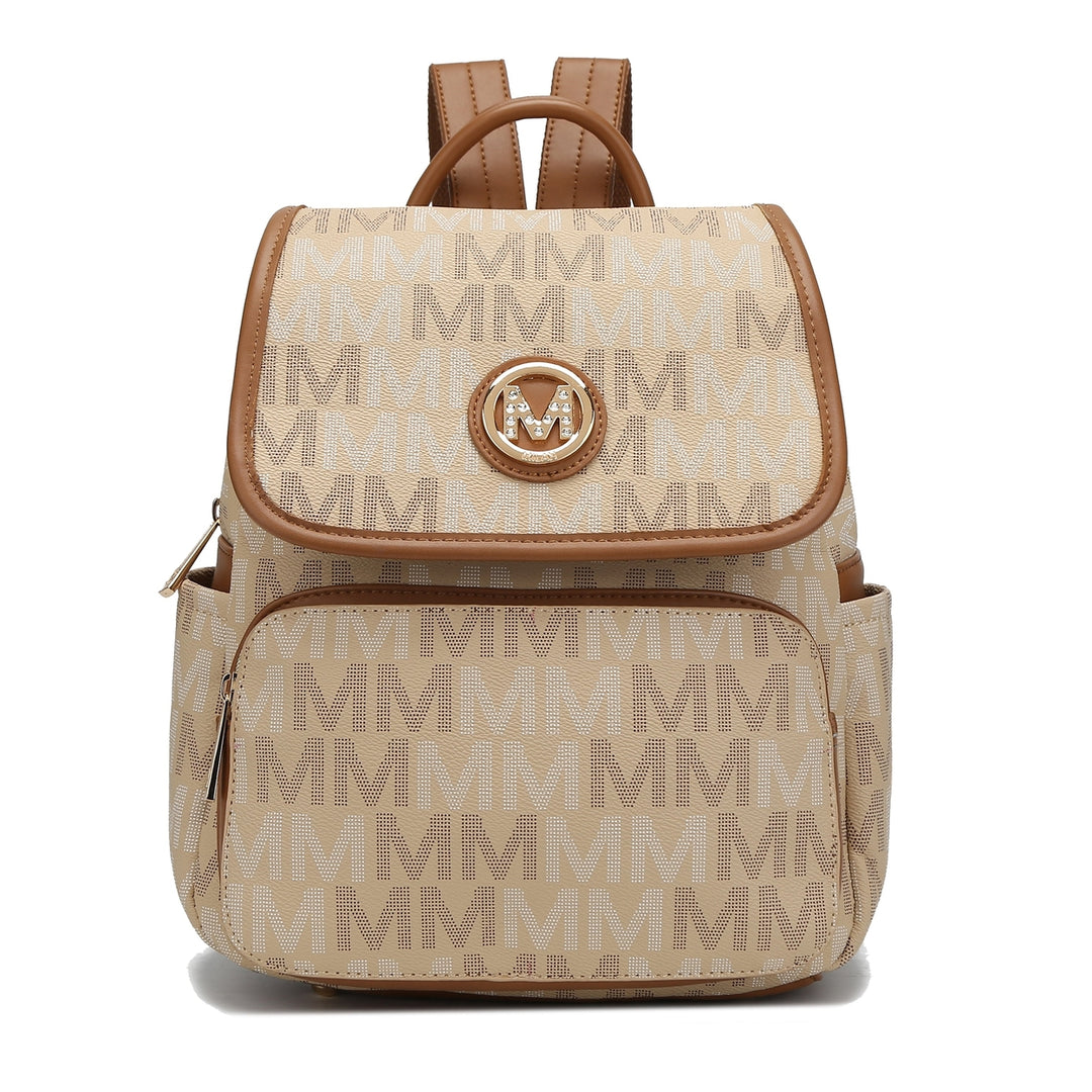 MKFCollection Drea Signature Backpack - Vegan Leather Designer Handbag Image 6