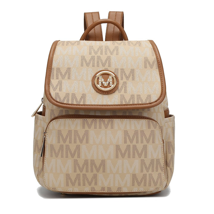 MKFCollection Drea Signature Backpack - Vegan Leather Designer Handbag Image 1