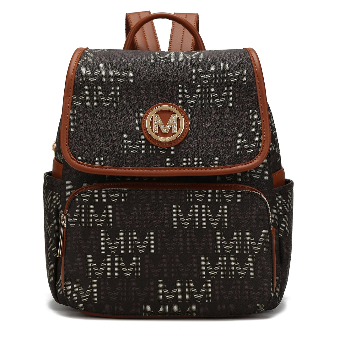 MKFCollection Drea Signature Backpack - Vegan Leather Designer Handbag Image 8