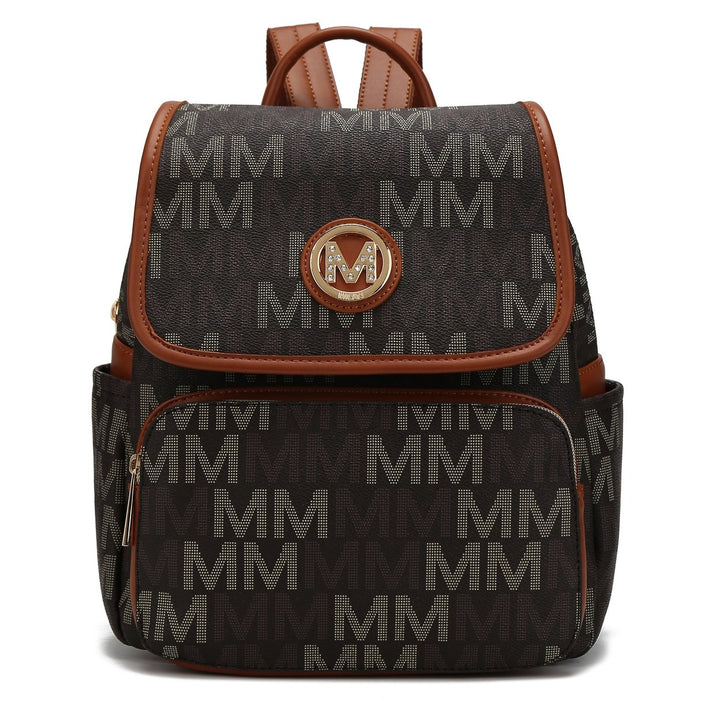 MKFCollection Drea Signature Backpack - Vegan Leather Designer Handbag Image 1