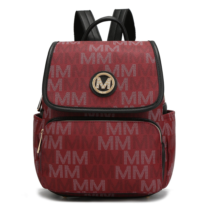 MKFCollection Drea Signature Backpack - Vegan Leather Designer Handbag Image 9