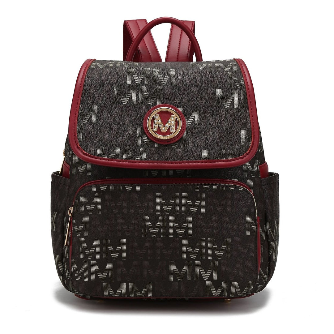 MKFCollection Drea Signature Backpack - Vegan Leather Designer Handbag Image 1