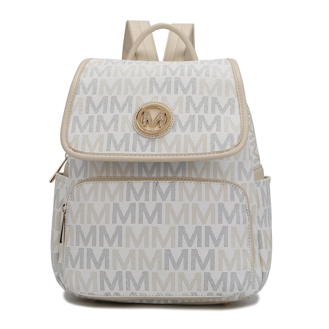 MKFCollection Drea Signature Backpack - Vegan Leather Designer Handbag Image 11