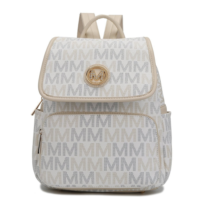 MKFCollection Drea Signature Backpack - Vegan Leather Designer Handbag Image 1