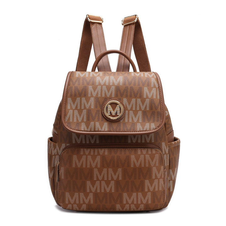 MKFCollection Drea Signature Backpack - Vegan Leather Designer Handbag Image 12