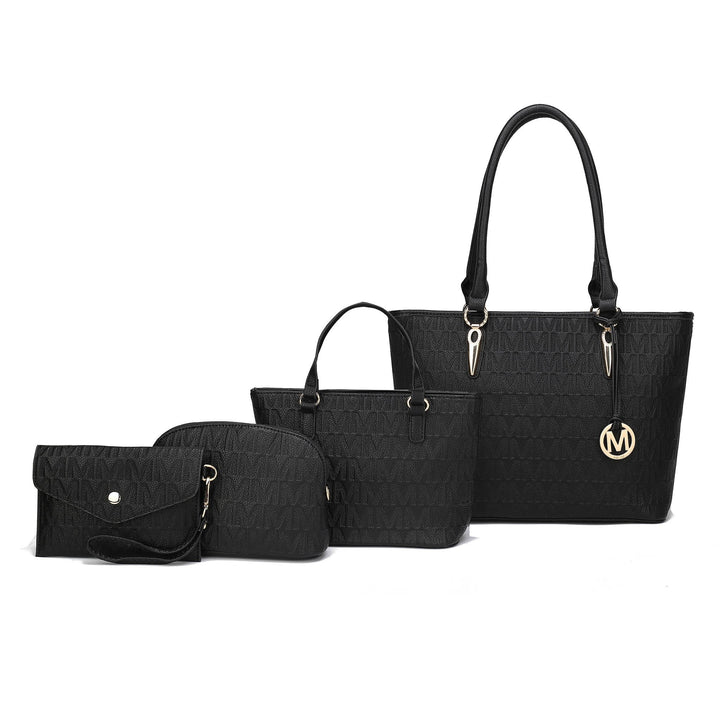 MKFCollection Edelyn Signature Tote Bag and Set - Vegan Leather Designer Handbag Image 3