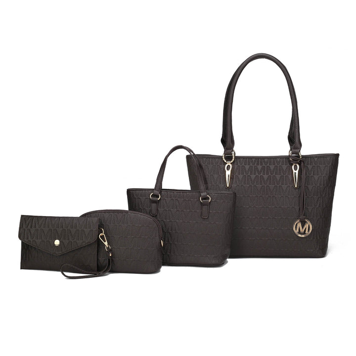 MKFCollection Edelyn Signature Tote Bag and Set - Vegan Leather Designer Handbag Image 4