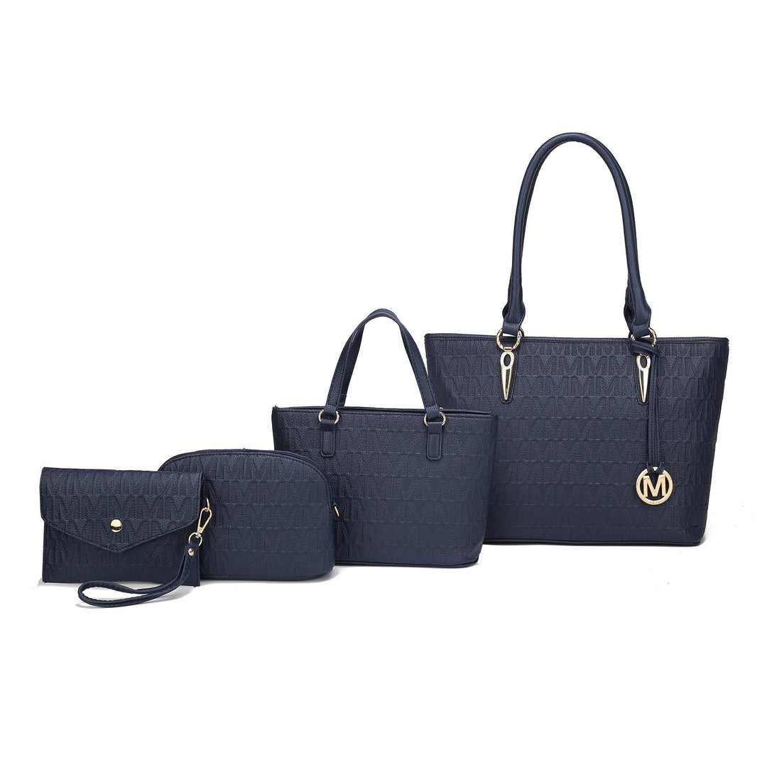 MKFCollection Edelyn Signature Tote Bag and Set - Vegan Leather Designer Handbag Image 1