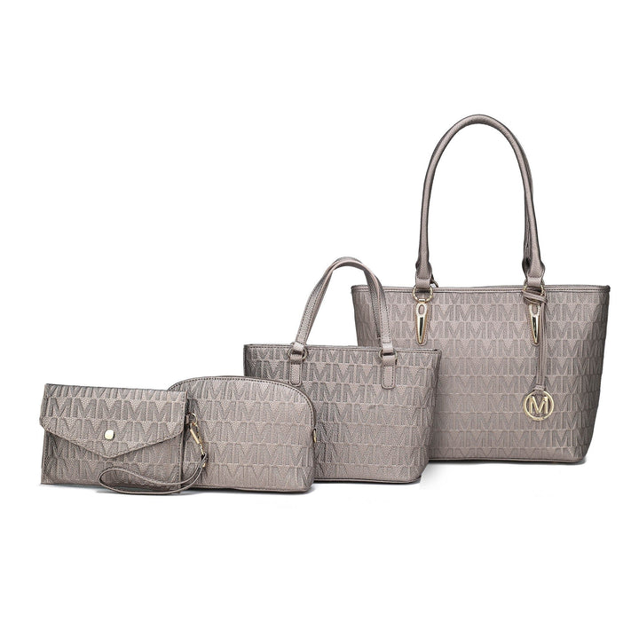 MKFCollection Edelyn Signature Tote Bag and Set - Vegan Leather Designer Handbag Image 7