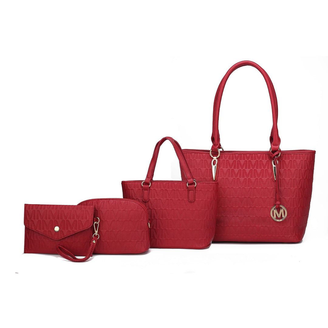 MKFCollection Edelyn Signature Tote Bag and Set - Vegan Leather Designer Handbag Image 1