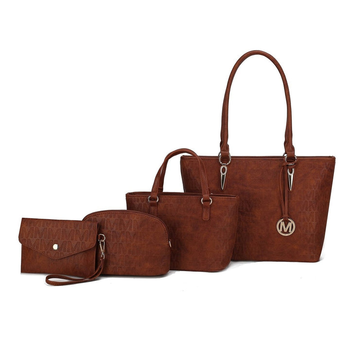 MKFCollection Edelyn Signature Tote Bag and Set - Vegan Leather Designer Handbag Image 10