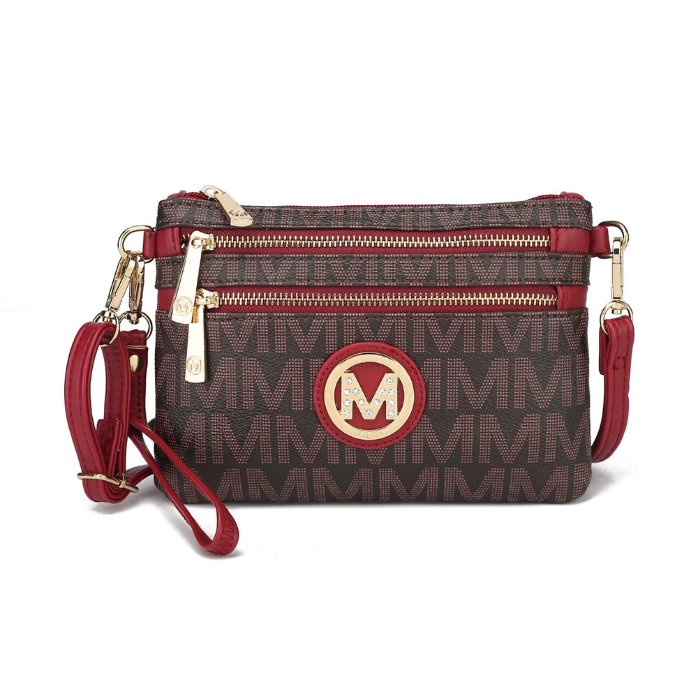 MKFCollection Geneve Signature Phone Crossbody Bag - Vegan Leather Designer Image 2