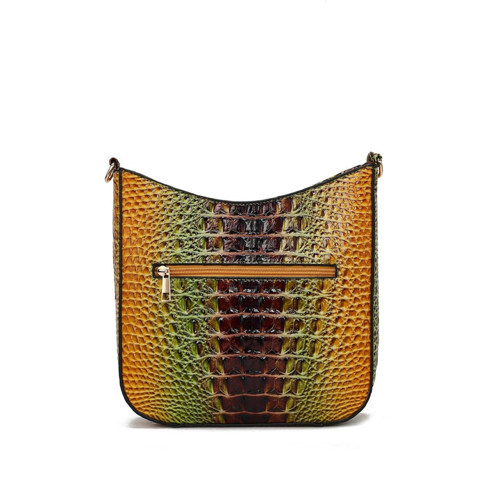 MKFCollection Giovana Gradient Croc Crossbody Bag - Vegan Leather Designer Image 3