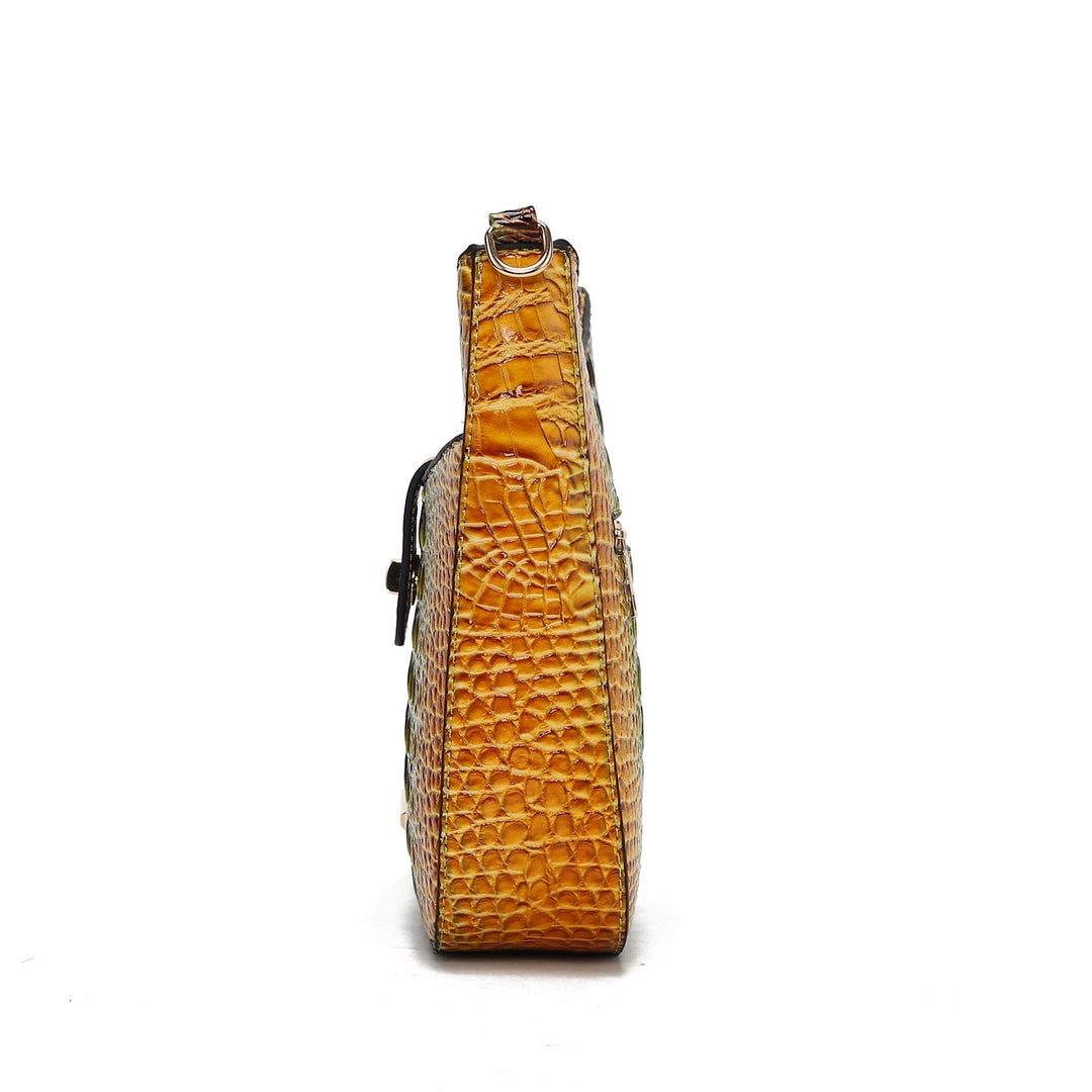 MKFCollection Giovana Gradient Croc Crossbody Bag - Vegan Leather Designer Image 4