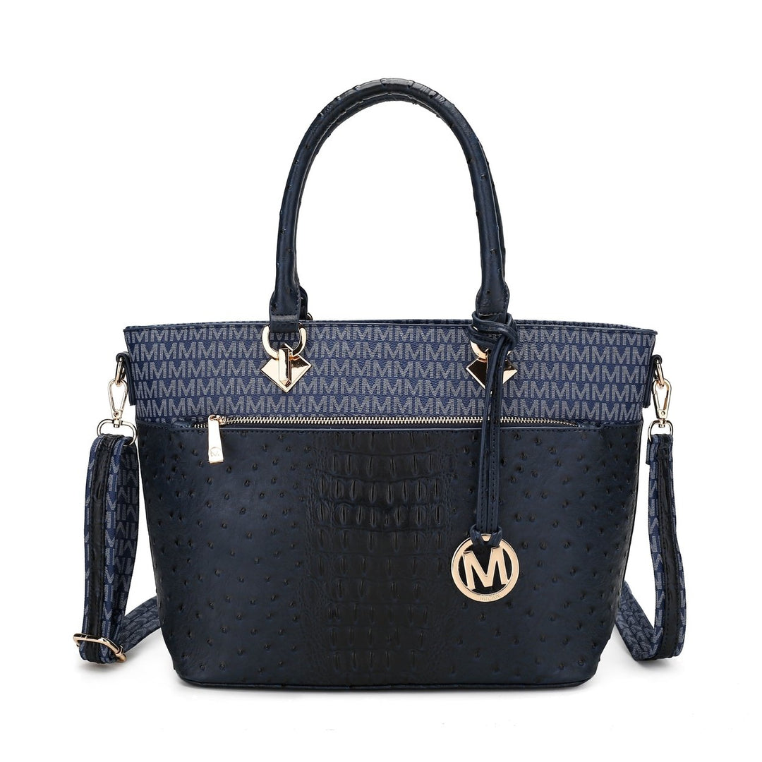 MKFCollection Grace Signature Tote Bag - Vegan Leather Designer Handbag Image 8