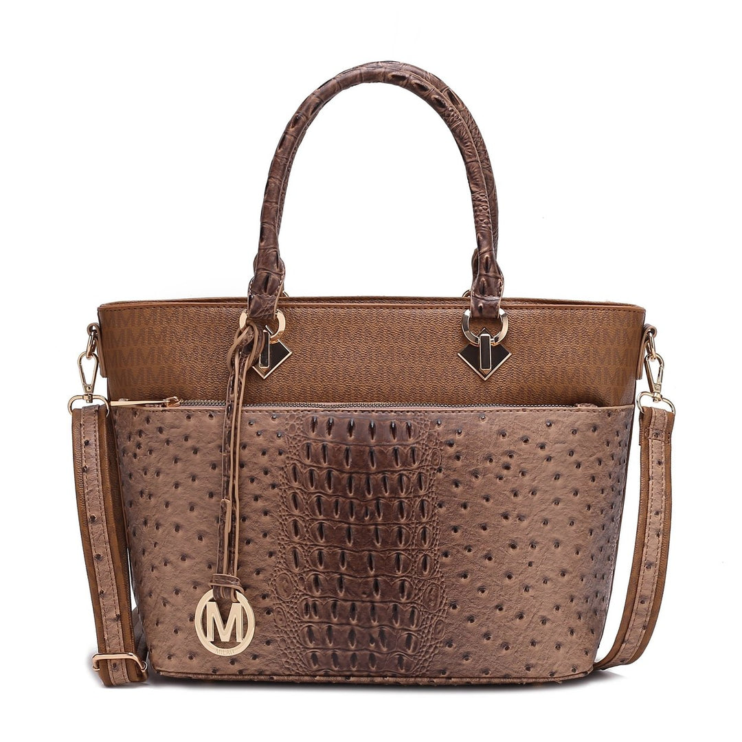 MKFCollection Grace Signature Tote Bag - Vegan Leather Designer Handbag Image 10