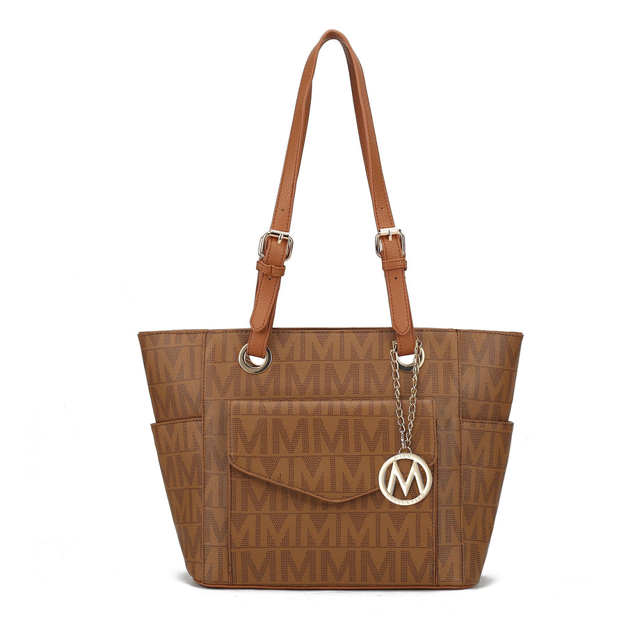 MKFCollection Griselda Signature Tote Bag - Vegan Leather Designer Handbag Image 1