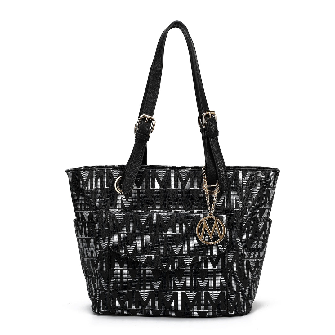 MKFCollection Griselda Signature Tote Bag - Vegan Leather Designer Handbag Image 3