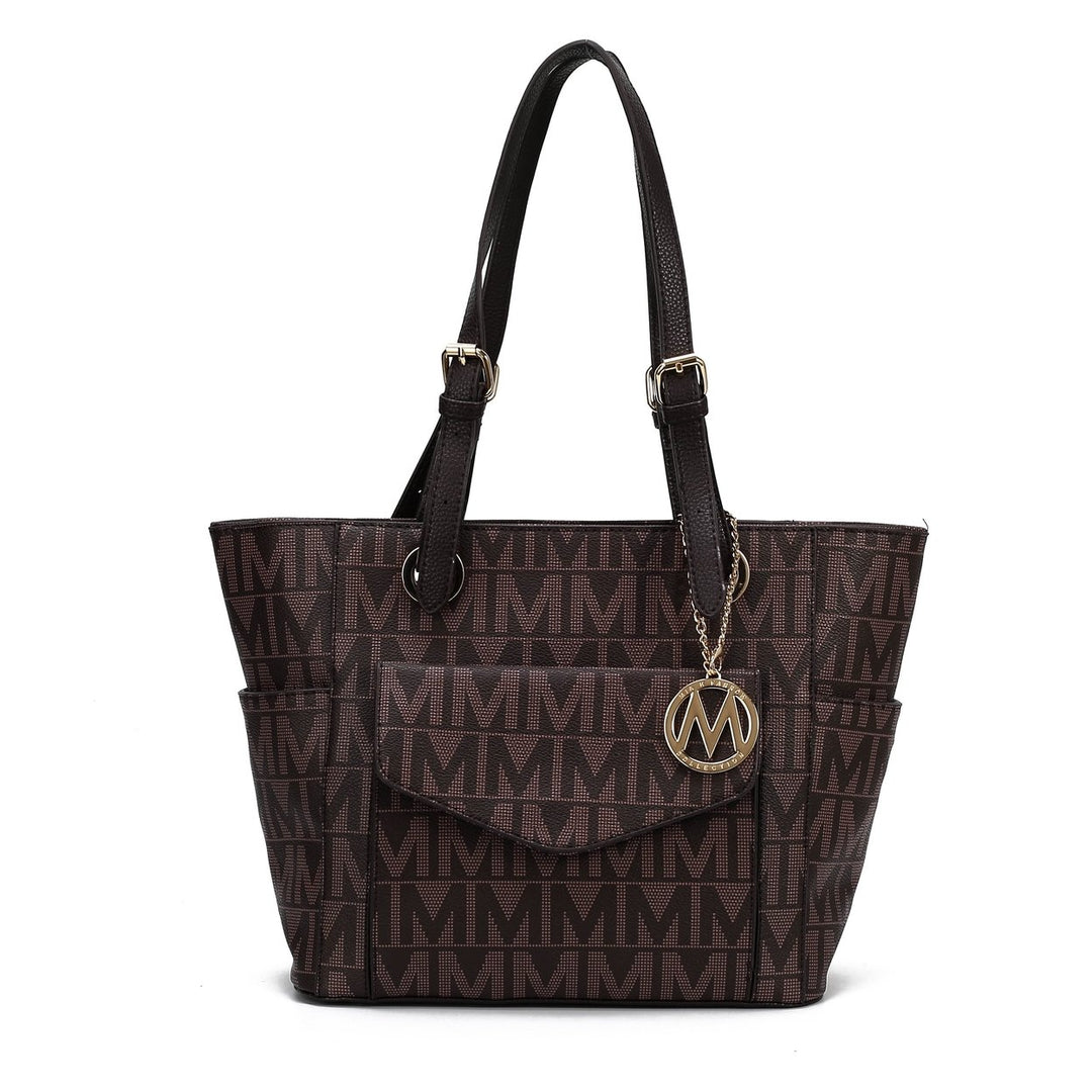 MKFCollection Griselda Signature Tote Bag - Vegan Leather Designer Handbag Image 6