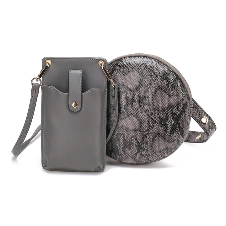 MKFCollection Hailey Phone Crossbody Bag - Vegan Leather Designer Handbag Image 6