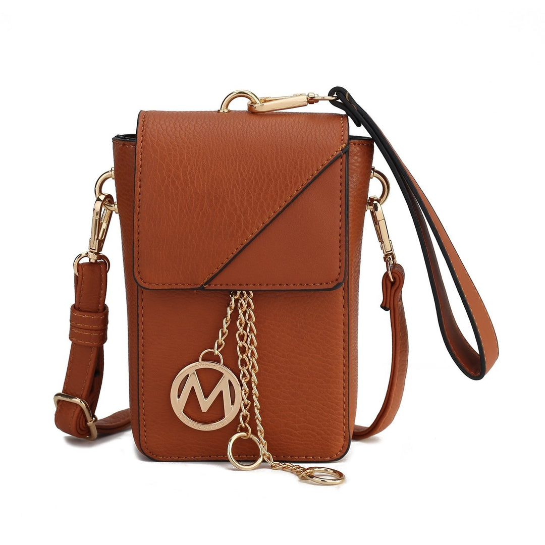 MKFCollection Hannah Phone Crossbody Bag - Vegan Leather Designer Handbag Image 4