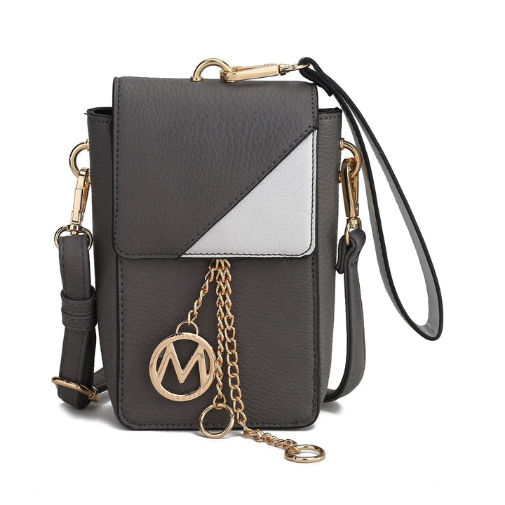 MKFCollection Hannah Phone Crossbody Bag - Vegan Leather Designer Handbag Image 4