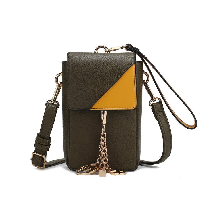 MKFCollection Hannah Phone Crossbody Bag - Vegan Leather Designer Handbag Image 7