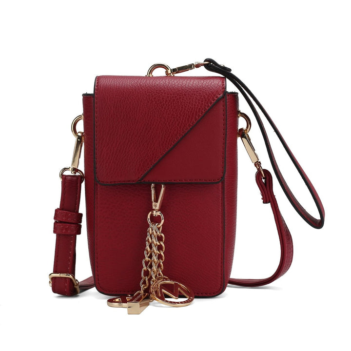 MKFCollection Hannah Phone Crossbody Bag - Vegan Leather Designer Handbag Image 9