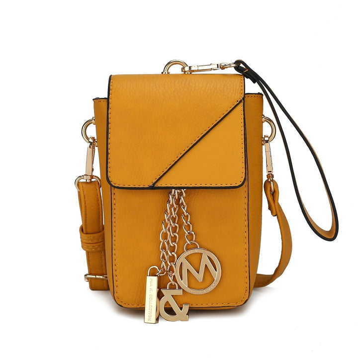 MKFCollection Hannah Phone Crossbody Bag - Vegan Leather Designer Handbag Image 11