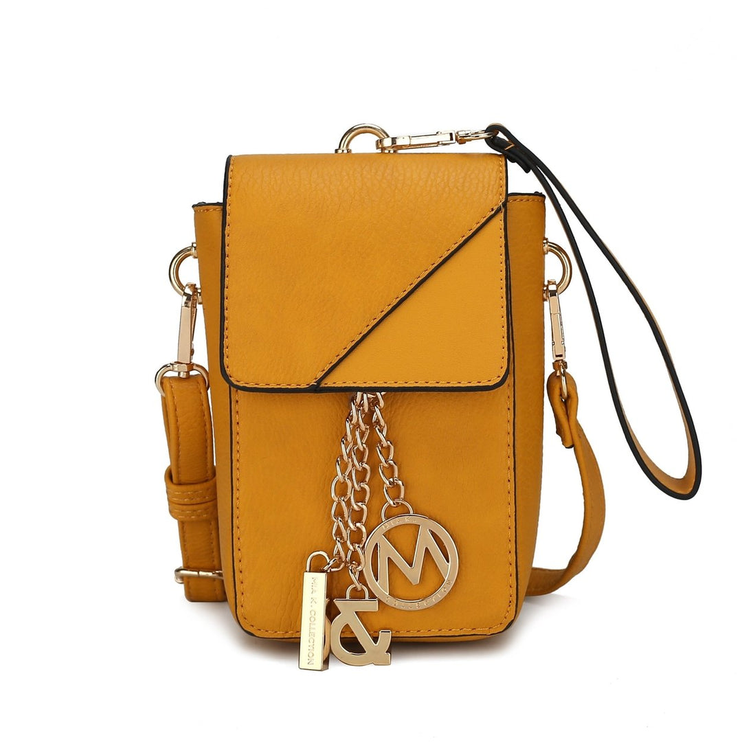 MKFCollection Hannah Phone Crossbody Bag - Vegan Leather Designer Handbag Image 1